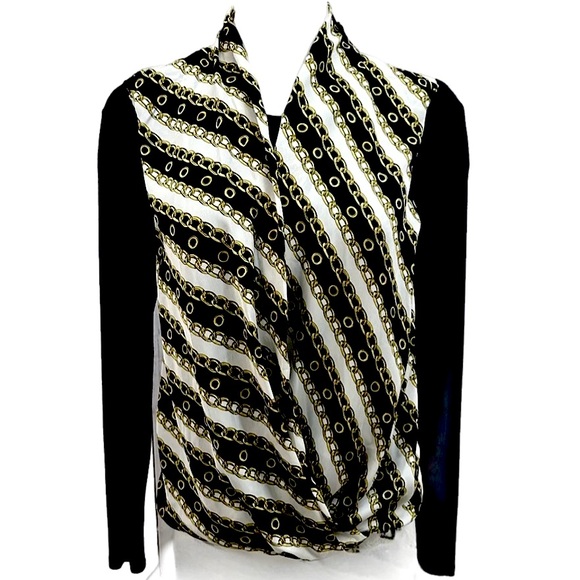 MICHAEL Michael Kors Tops - Michael Kors Top Faux Wrap Navy Long Sleeve
Lightweight Shirt Career